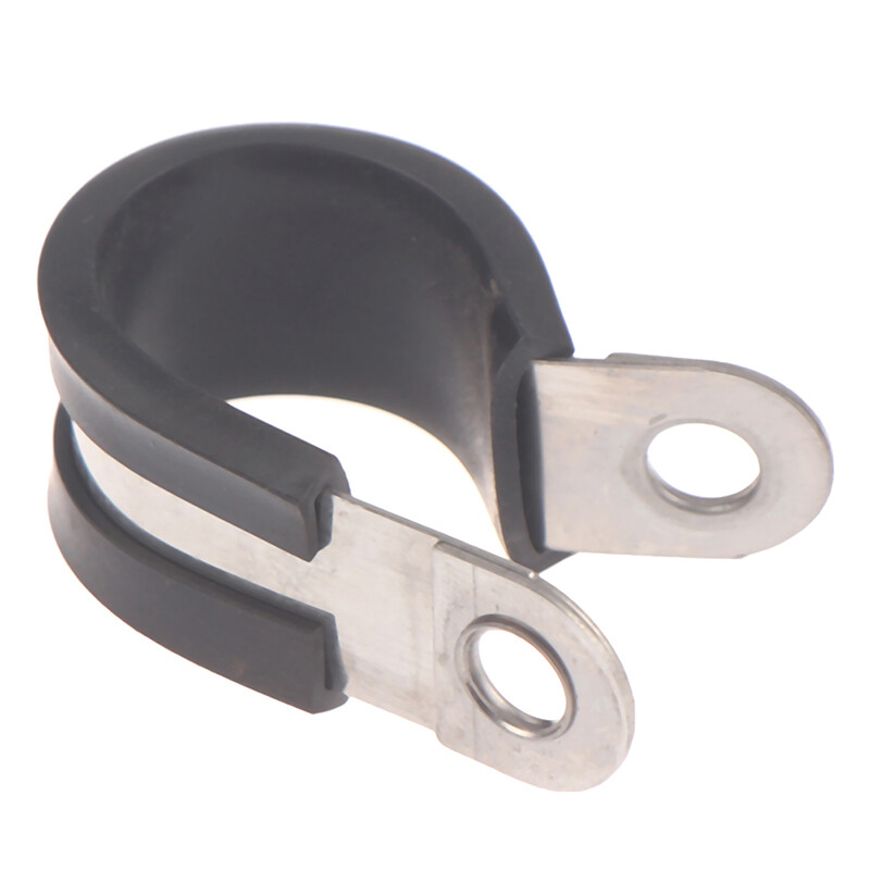 2 Chiếc Kẹp Chữ P Lót Cao Su Bằng Thép Không Gỉ 304 Kẹp Ống Gắn Cáp