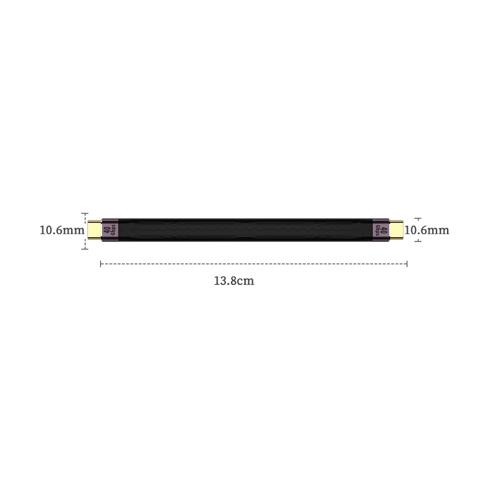 Lightweight USB 4.0 Gen3 Type C Male/Female to Type C Male Flexible Data Cable 40Gpbs 100W