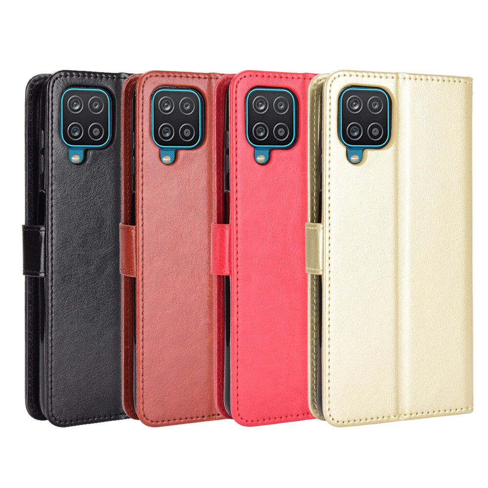 Samsung Galaxy A12 Case Premium Flip PU Leather Case Wallet Cover