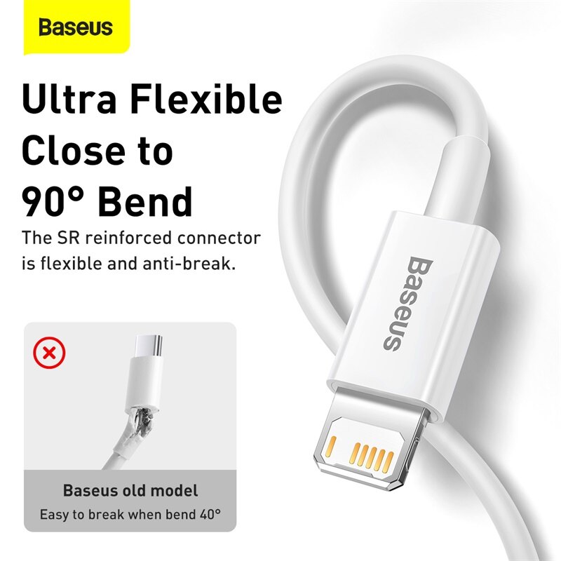 Baseus USB Cáp cho iPhone 14 13 12 11 Pro Max XS x 8 cộng với cáp 2.4A Cáp Sạc Nhanh Cáp cho iPhone sạc iPhone Cáp dữ liệu có đầu USB dòng