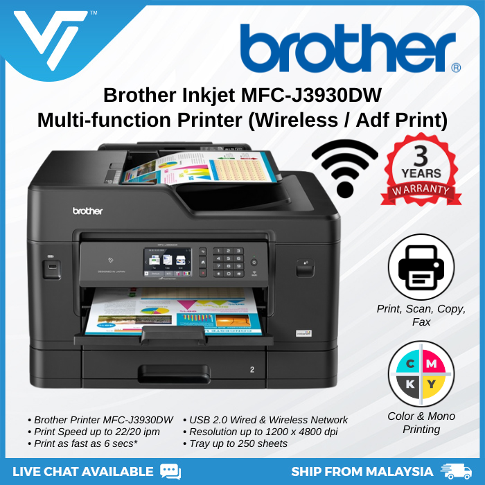 Brother MFC-J2330DW/MFC-J3930DW Multifunction Inkjet Printer (A3 Print ...