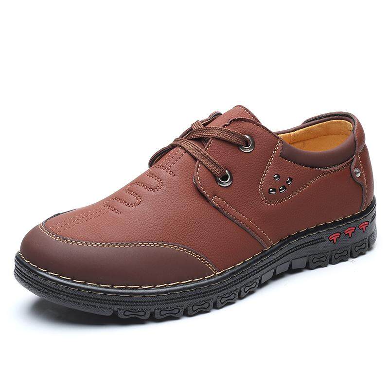 Dcamelor 2019 Baru Pria PU Berkualitas Sepatu Kulit Sosial Ukuran 38-44 Kepala Atas Kulit Musim Gugur Kantor Sepatu Lembut sepatu Berpakaian Pria