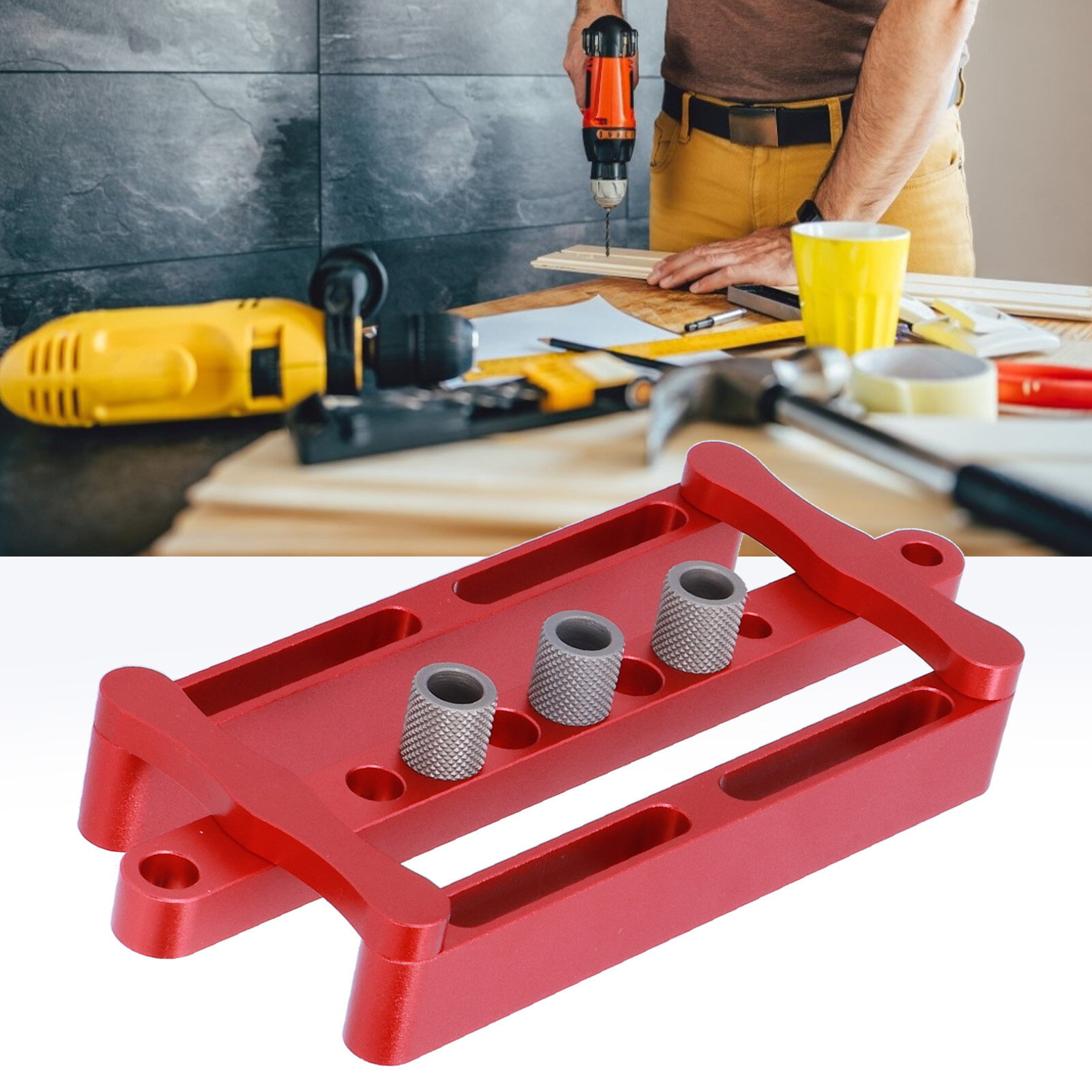 Woodworking Dowel Punch Hole Drilling Guide Positioner Doweling Locator Tool