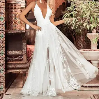sexy lace white dress