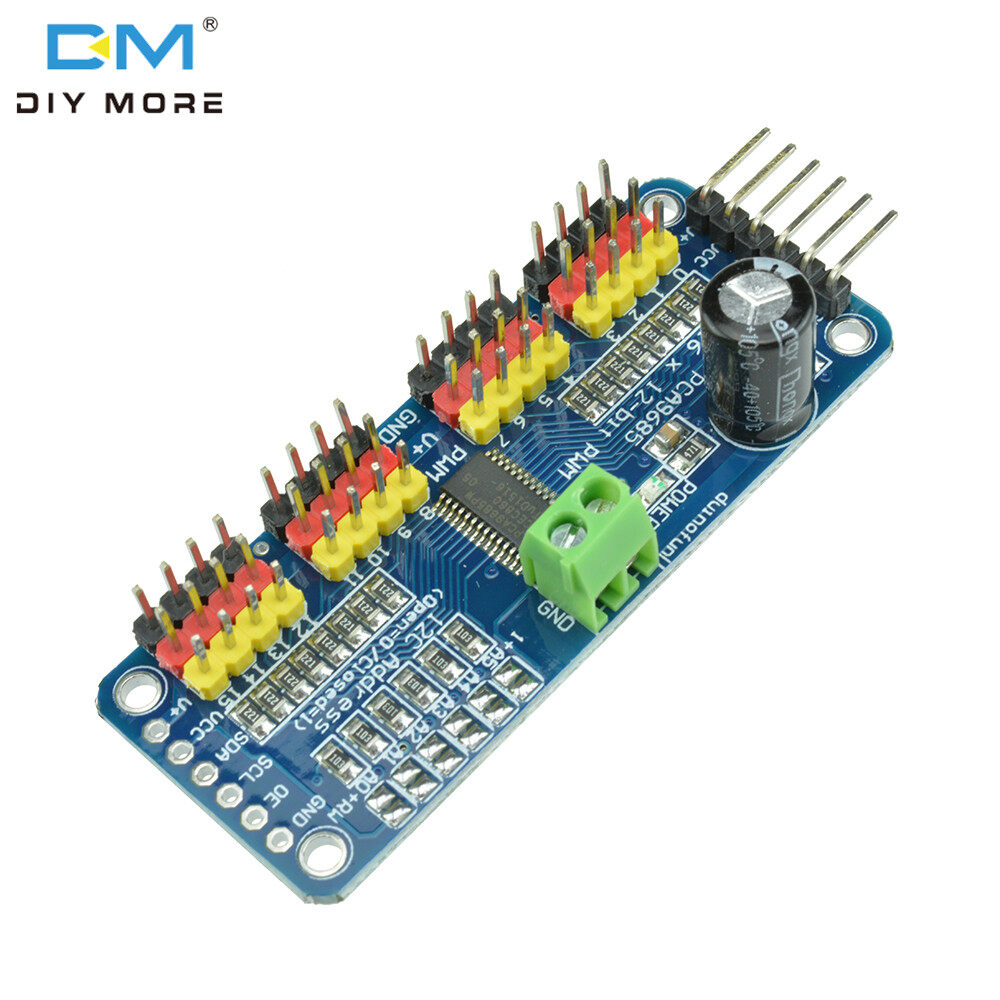 diymore PCA9685PW 16 Kênh giao diện PWM / Servo Driver-I2C 12-bit Mô-đun PCA9685 Mô-đun Raspberry pi Shield Mô-đun servo