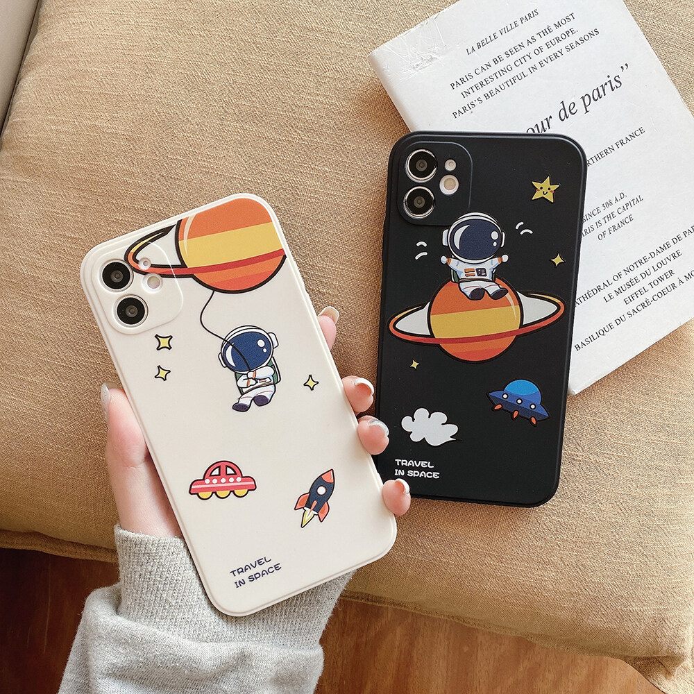 AKABEILA Ốp Lưng Phi Hành Gia Hình Ảnh Bên Hông Cho Iphone 13 12 11 Pro Max 11 12 Pro 6 6S 7 8 Plus X XR XS Max SE 2020 Ốp Lưng Điện Thoại Mềm Chống Sốc