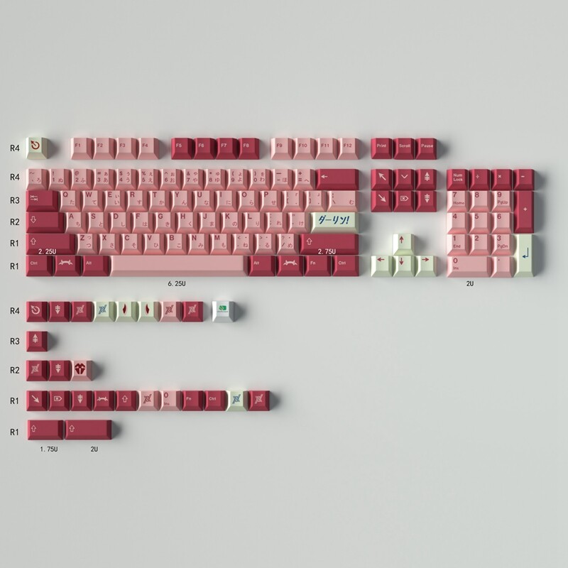 【Keycap Only】GMK Darling Keycaps 129 Keys Cherry Profile PBT Five-sided sublimation Keycaps For Cherry MX Switch Mechanical Keyboard RK61/Anne Pro 2/GK61