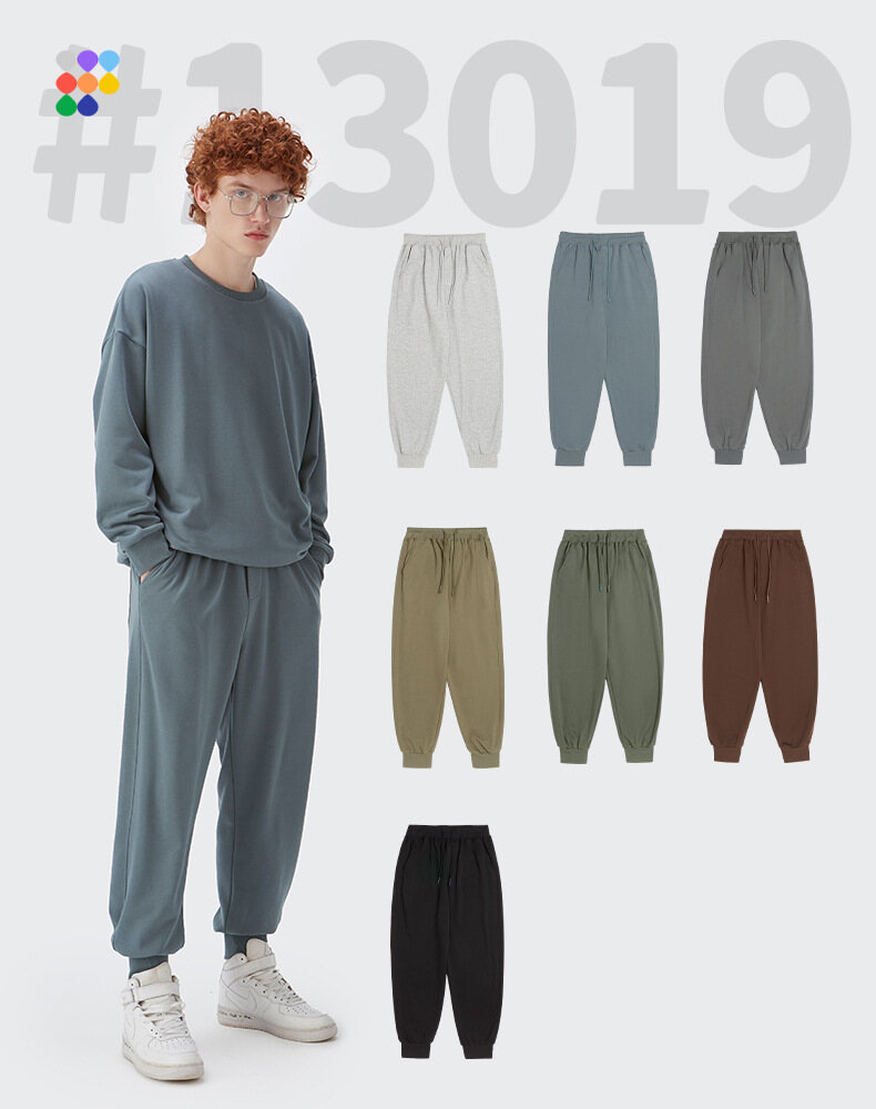 Inflation brand 2023 autumn Menswear Leisure Fashion Loose Tide Brand Pure Color Men Terry Bottom Sports Pants