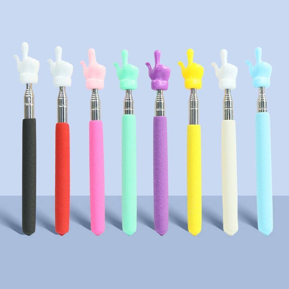 BASO4 8 Color Retractable Teaching Aids Teacher Supplies School Reading Sticks Class Pointer Stick White Board Finger Reading Guide Teaching Stick Preschool Teaching Tools Teacher's Special Pointer