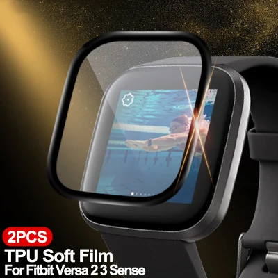 3D HD Film for Fitbit Versa 2 3 Sense Tempered Glass Screen Protector Cover for Versa Lite Smart Watch Accessories