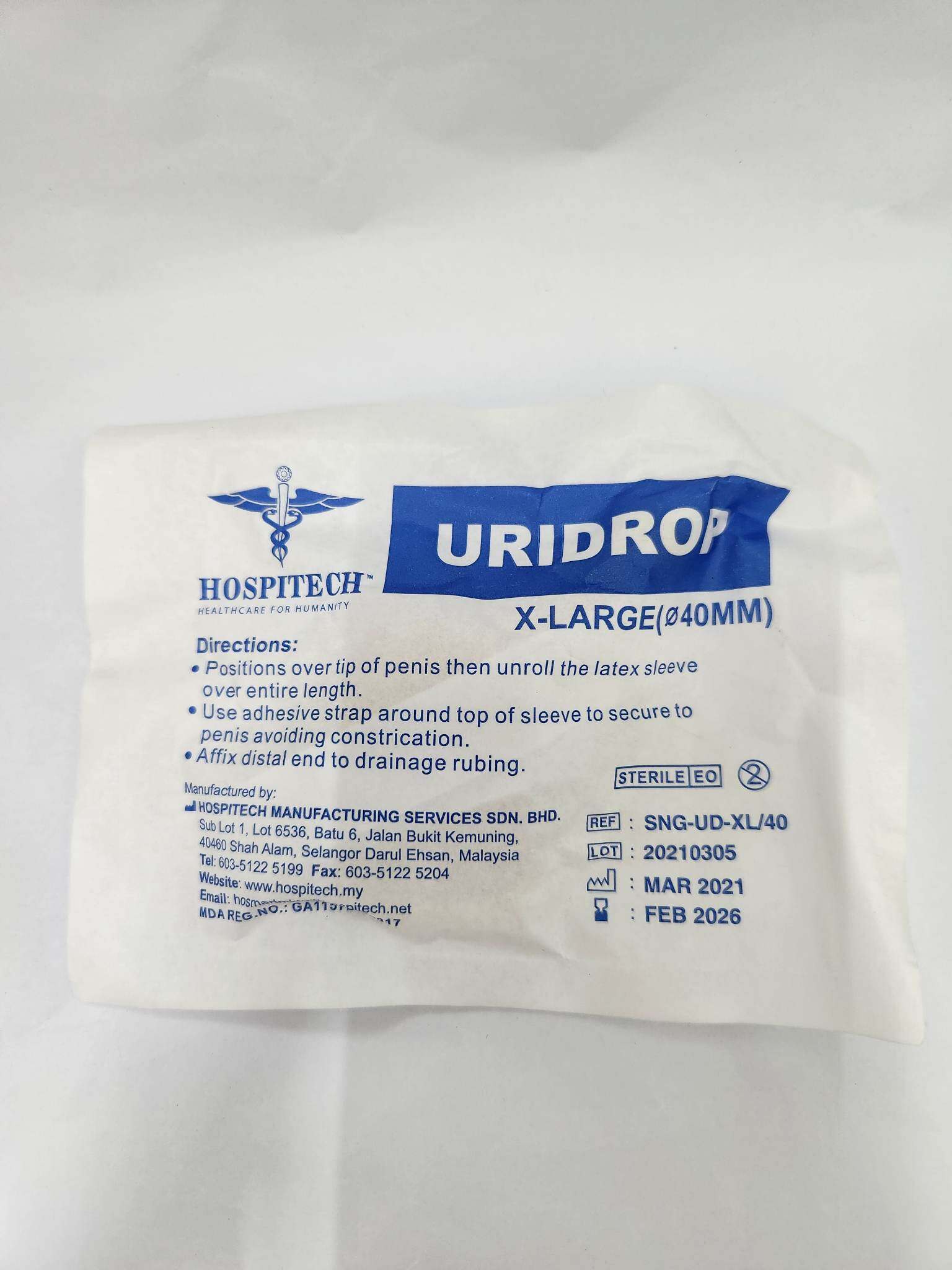 URIDROP Male External Catheter (condom catheter) XL40MM / PCS Lazada