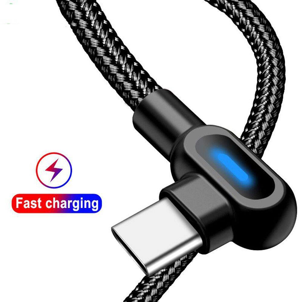 M8CYS 0.25/1M 2M Góc Vuông 90 Độ Khuỷu Tay Với Bộ Chuyển Đổi Đèn LED Cáp Sạc Nhanh Cáp Dữ Liệu Cáp Micro USB Type C Dây Sạc
