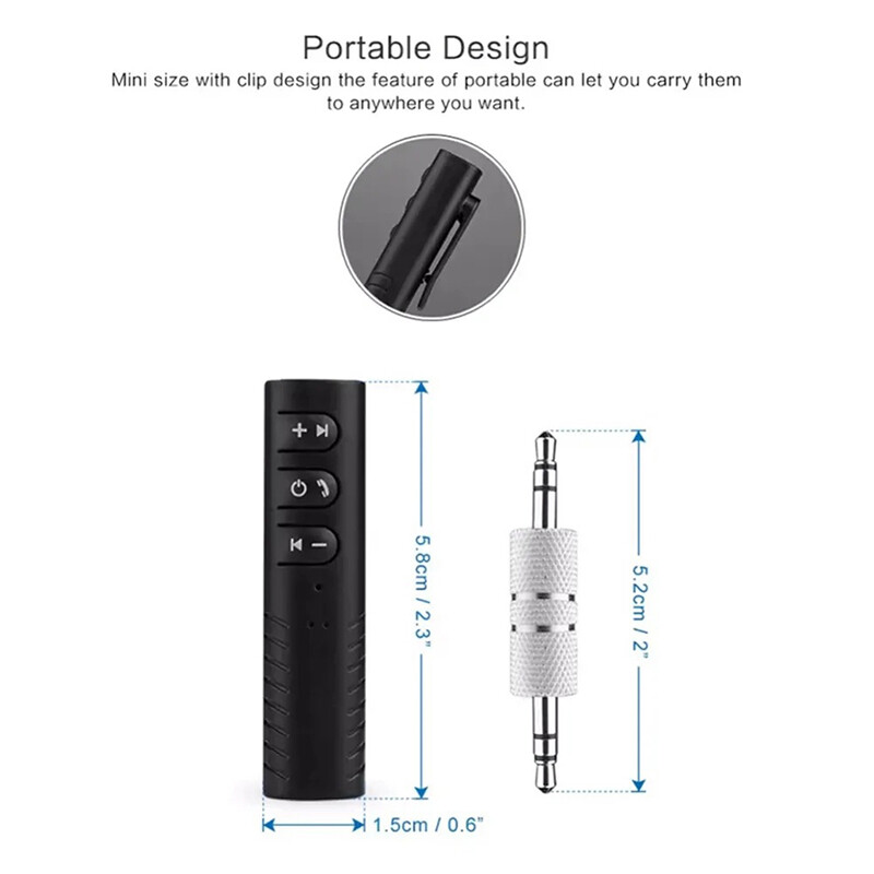 💥KHEI💥 Wireless Bluetooth 5.0 Receiver Adapter 3.5mm Jack For Car Music Audio Aux