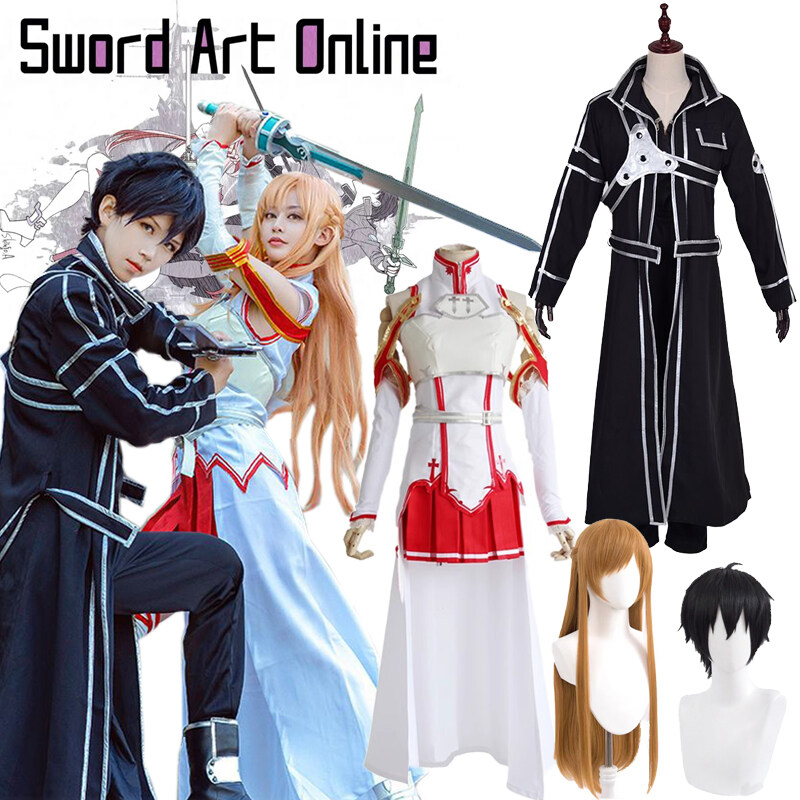 Anime Sword Art Online SAO Kazuto Kirigaya Kirito Cosplay Costume Party  Dress Up