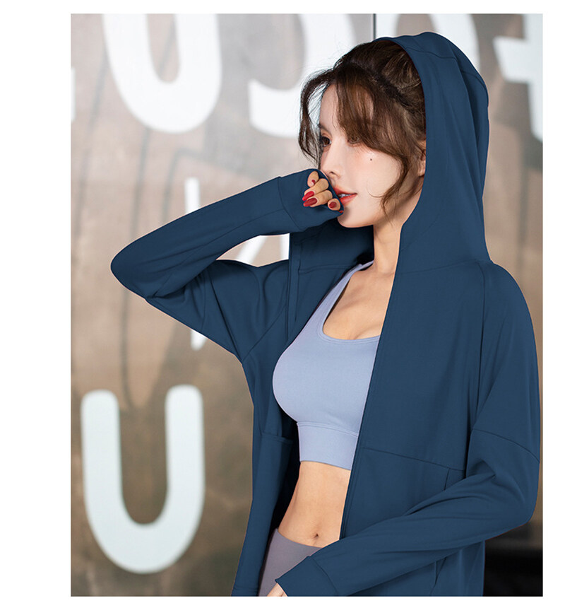 SUPERFLOWER Veste de sport légère à fermeture éclair pour femme, coupe ajustée, manches longues, pour yoga, course à pied, athlétique_voghion.com