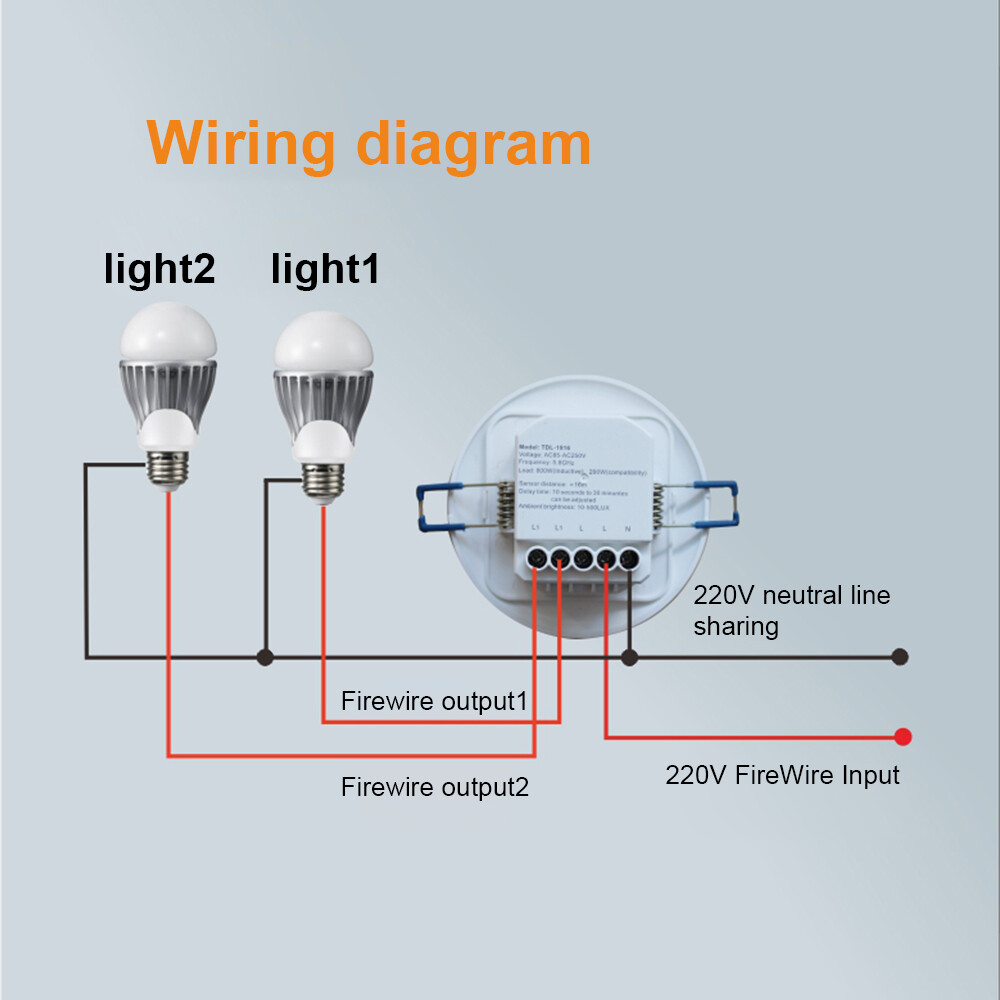 FocusAi  Sensor Body Motion Detector 5.8GHz Adjustable Embedded Microwave Radar Light Switch for Corridor Sensor