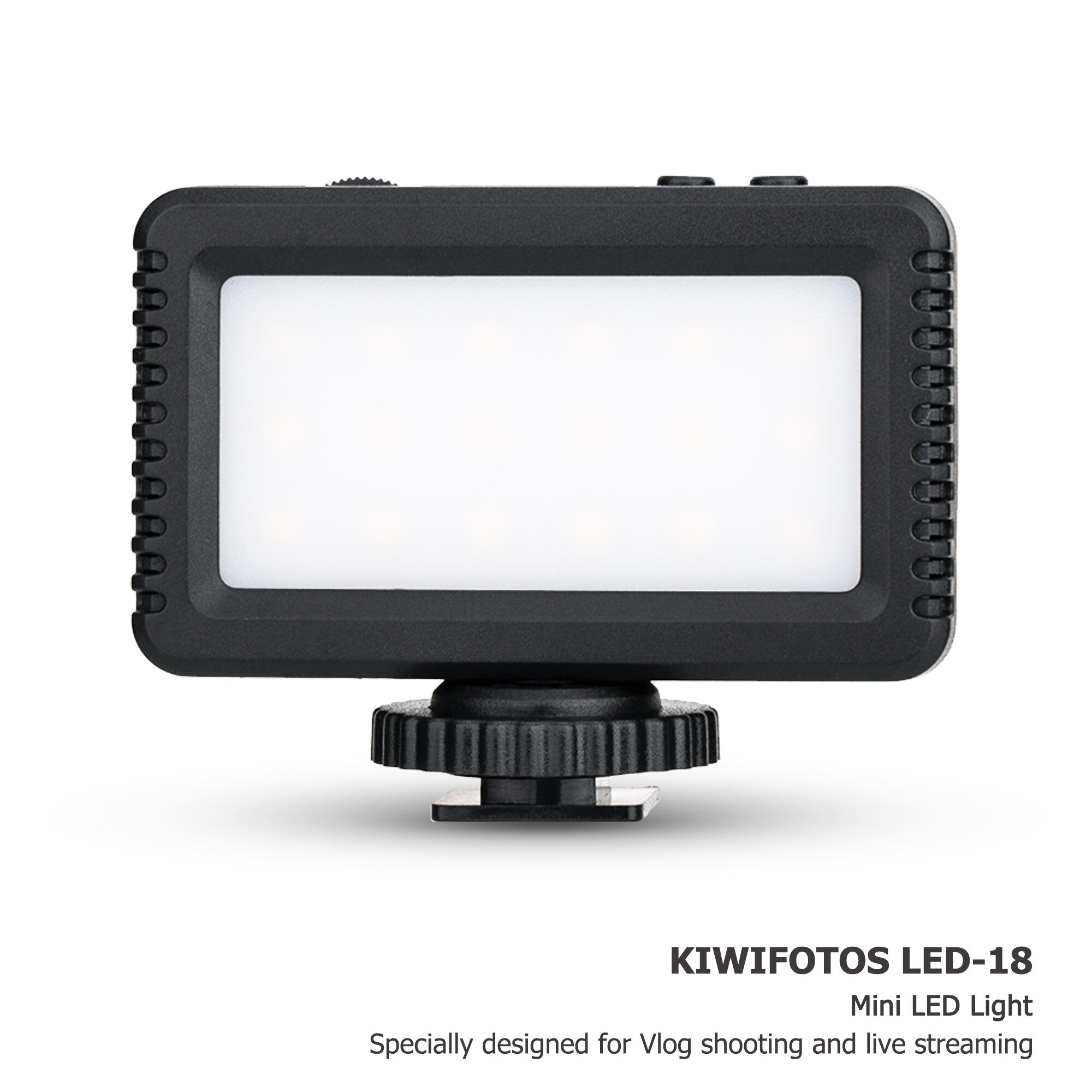 KIWIFOTOS 5600K Mini LED Fill Light Hotshoes Protable LED Photographic Photo Lighting For Camera Photo Vlog Live Stream Video Camera Smartphone