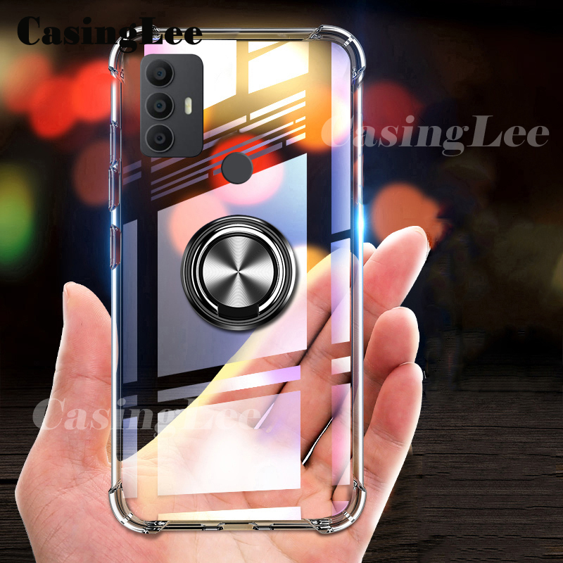 Casinglee For Nubia Redmagic 7S 7 Pro Case Soft Clear Transparent Protector Shockproof Car Magnetic Holder Ring Back Cover Casing hp Nubia Red magic 7 7S Pro Phone case