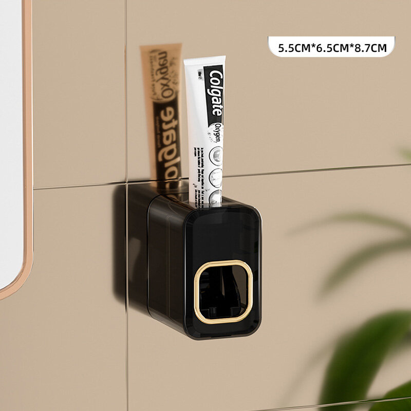 KS modern minimalist wall-mounted toothbrush holder bathroom multi-functional punch-free toothpaste squeezer