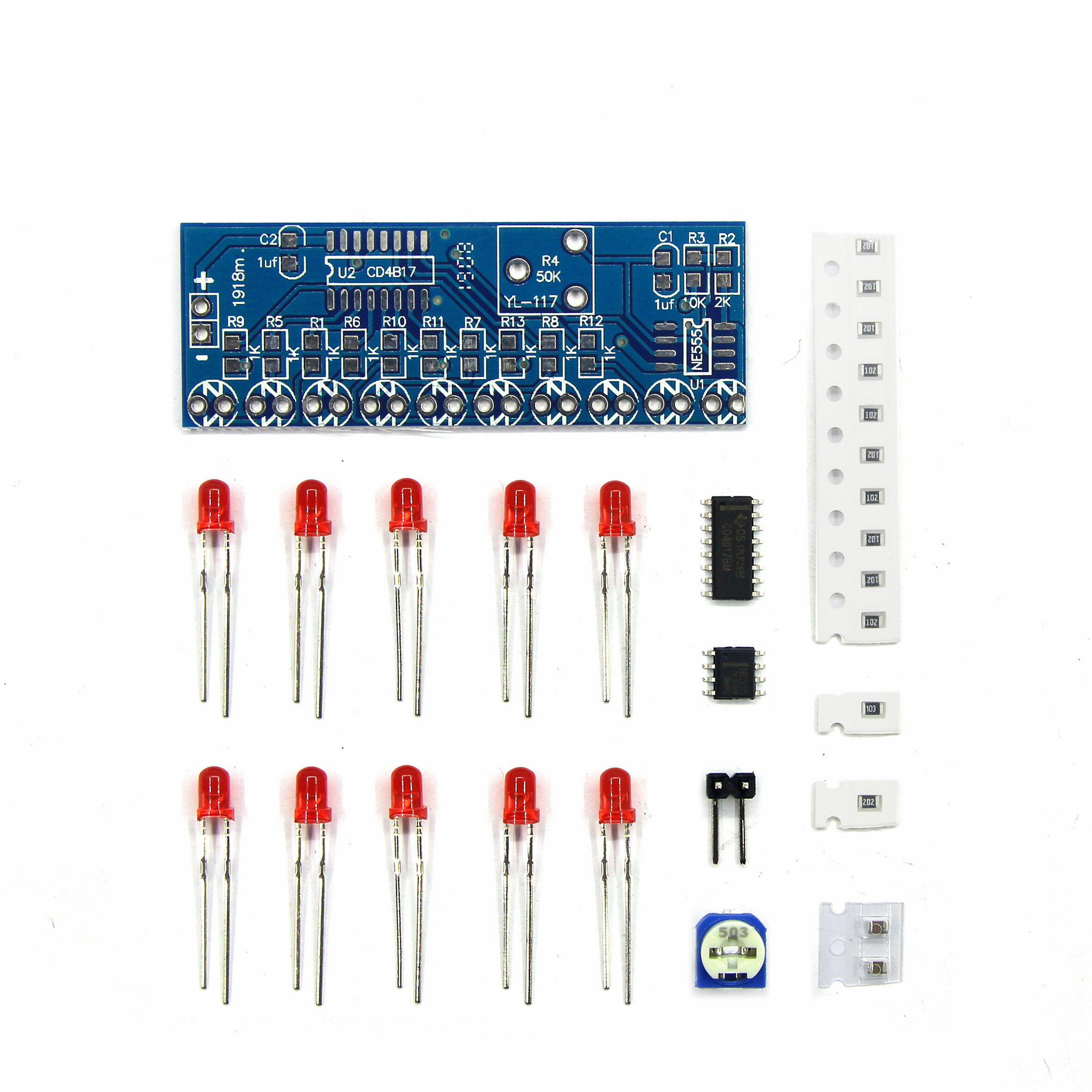 Bộ Dụng Cụ Điện Tử Thông Minh Mô-đun Đèn LED Dòng Nước Nhẹ NE555 + CD4017 Bộ Dụng Cụ Tự Làm Học Các Nguyên Tắc Điện Tử, Phòng Thí Nghiệm Của Trẻ Em