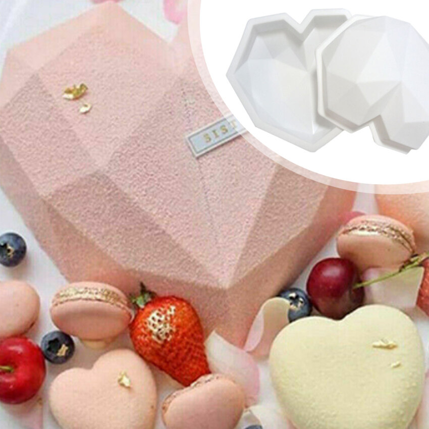 Khuôn Bánh Hình Trái Tim Lớn Bằng Silicon 3D Dụng Cụ Khuôn Nướng Hình Học Sô Cô La