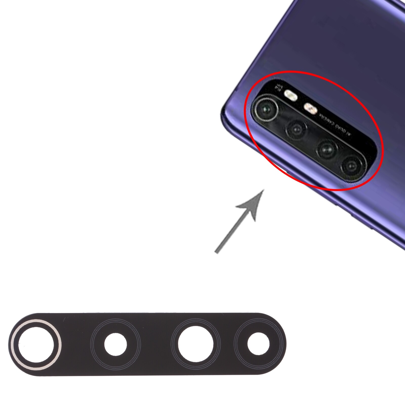 （ready stock） 10 PCS Back Camera Lens for Xiaomi Mi Note 10 Lite