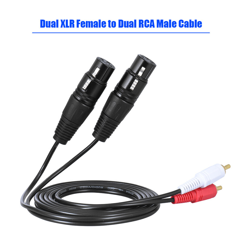1.5m/ 5ft Stereo Audio Cable Cord Dual XLR Female to Dual RCA Male Plug for Mixer Mixing Console Microphone Amplifier Malaysia