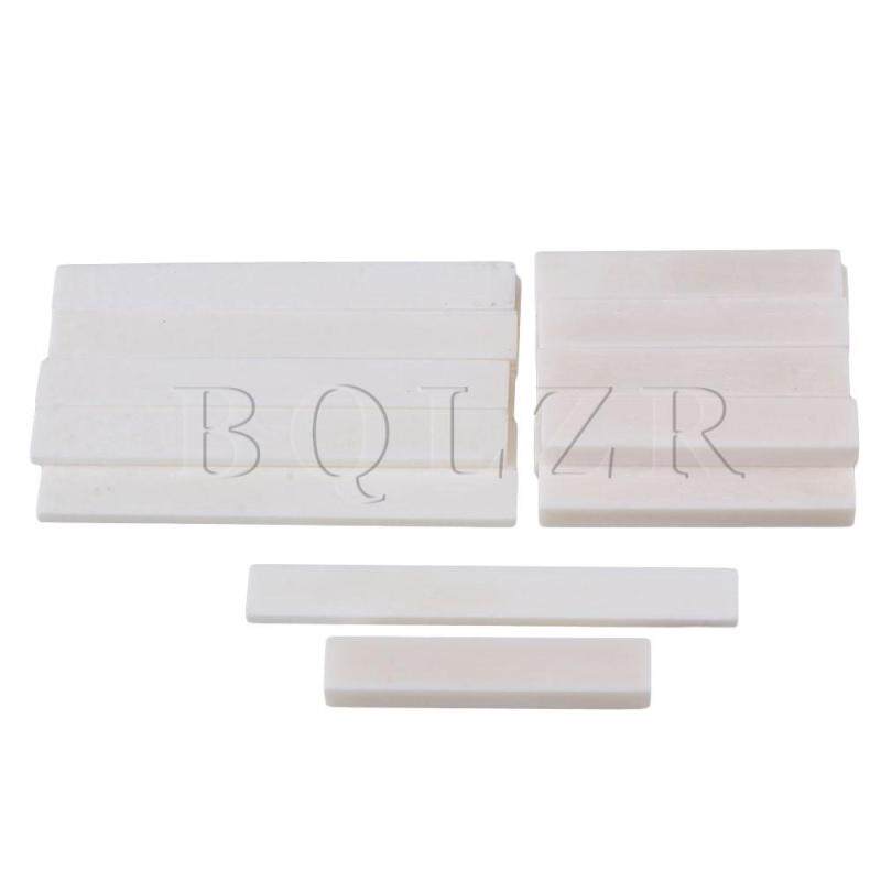 10 Sets Blank Bone Nut and Bridge Saddle for Acoustic Classical Guitar White Malaysia