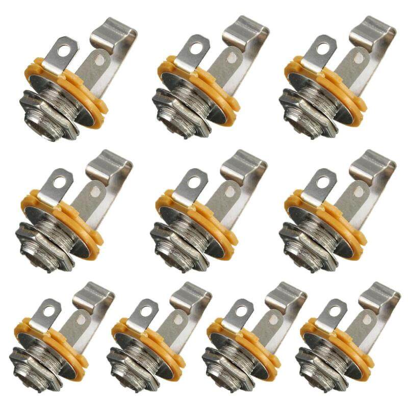 10pcs/Set Mono 1/4 6.35mm ID Socket Jack Connector Panel Mount Guitar Plate NEW Malaysia