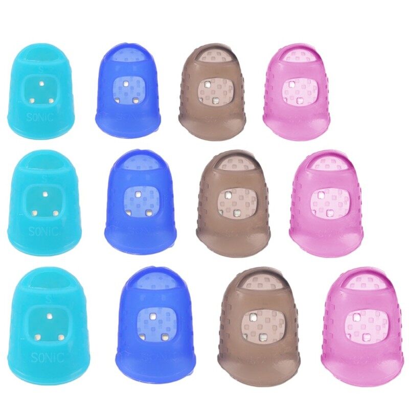12 PCS 3 Sizes Silicone Guitar Fingertip Protectors Finger Guards Cover for Beginner Playing Ukulele Electric Guitar Random Color Malaysia
