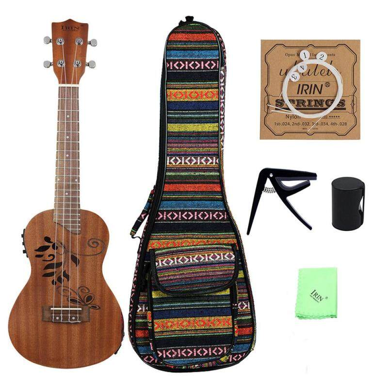 24 Sapele Wood Ukulele Kit with LCD EQ Including Carrying Bag Capo Strings Finger Maraca Cleaning Cloth Malaysia