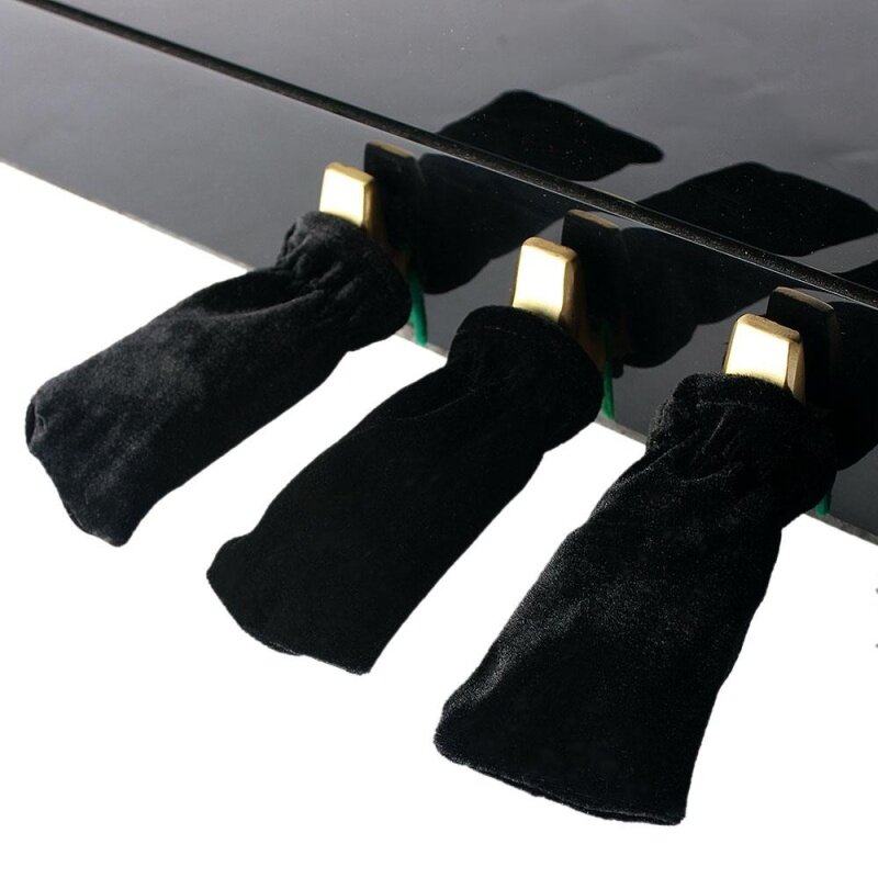 3pcs Piano Sustain Pedal Cover Pleuche Universal Beautiful (Black) Malaysia