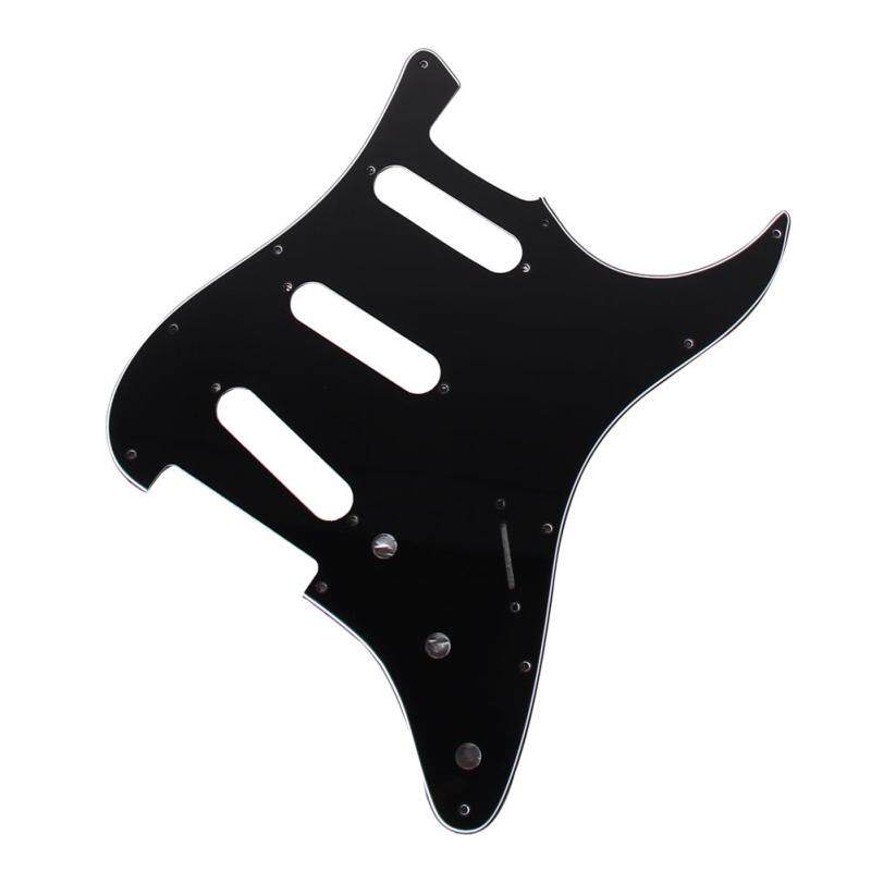 3Ply SSS 11 Holes Strat Electric Guitar Pickguard FD (All) (Black) Malaysia