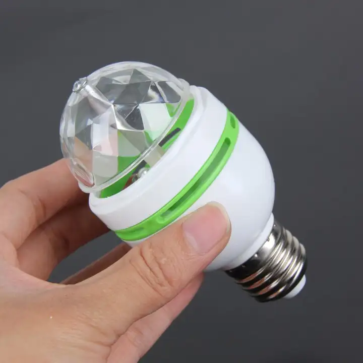 3w E27 Rgb Crystal Ball Rotating Led Stage Light Bulbs Disco Party 3w E27 Rgb Crystal Ball Rotating Led