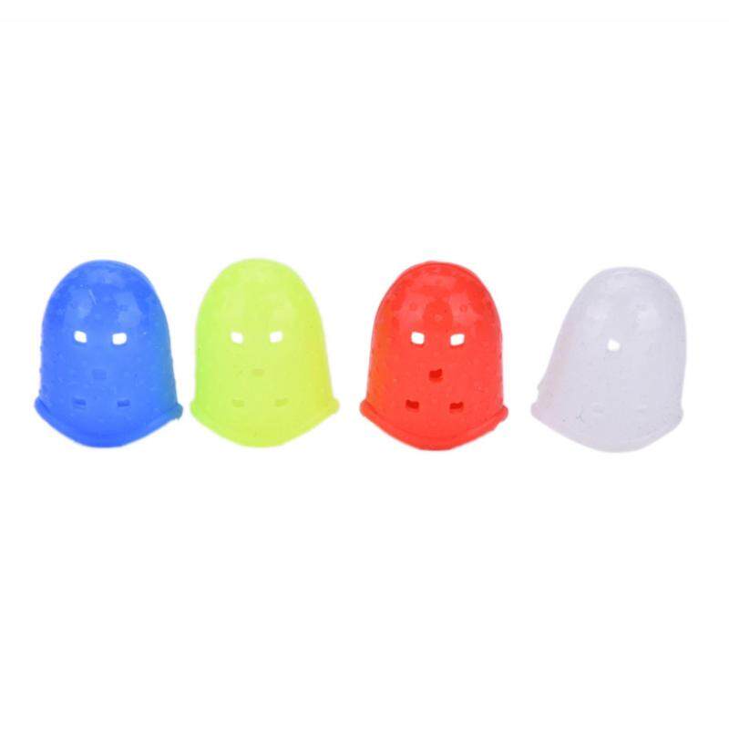 Jettingbuy 4pcs Guitar Fingertip Protectors Silicone Finger Guards for Bass/Ukulele Guitar 2.7x2.2cm Malaysia