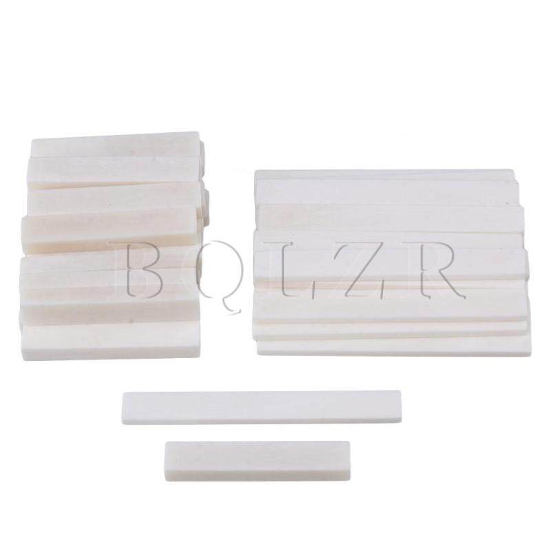 50 Sets Blank Bone Nut and Bridge Saddle for Acoustic and Classical Guitar White Malaysia