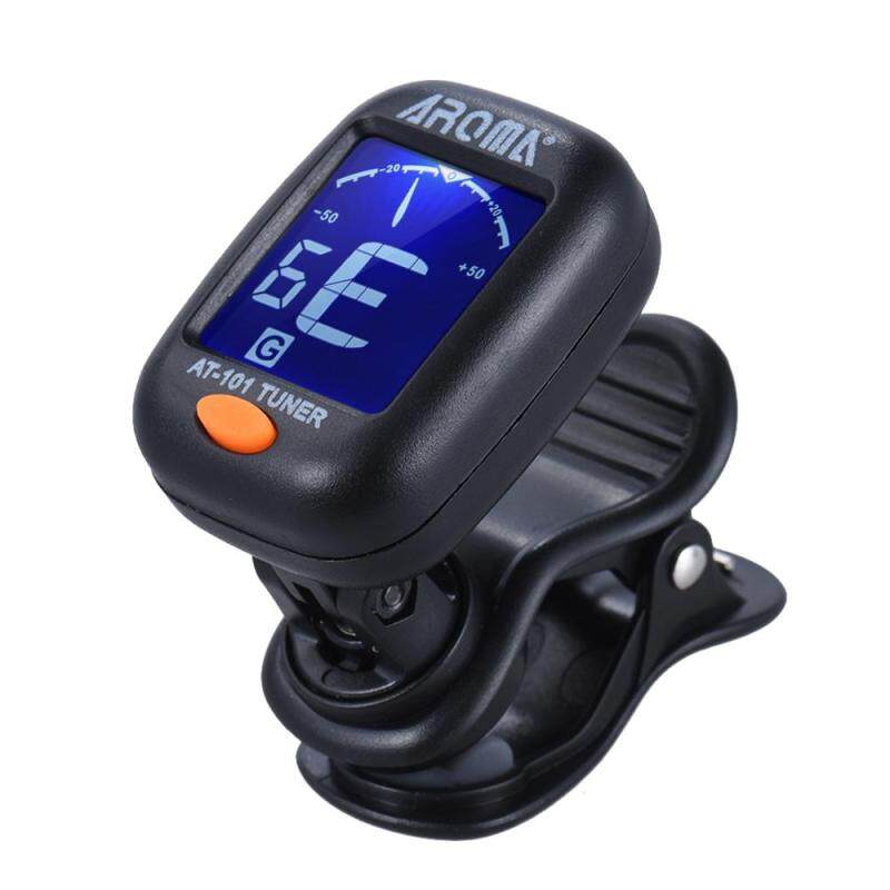 AROMA AT-101 Portable Mini Clip-on Digital Tuner with Foldable Rotating Clip High Sensitivity for Chromatic Guitar Bass Violin Ukulele Outdoorfree Malaysia