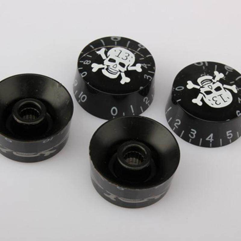Black Skull 4Pcs Speed Control Knob Gibson Les Paul Electric Guitar Part (Black) Malaysia