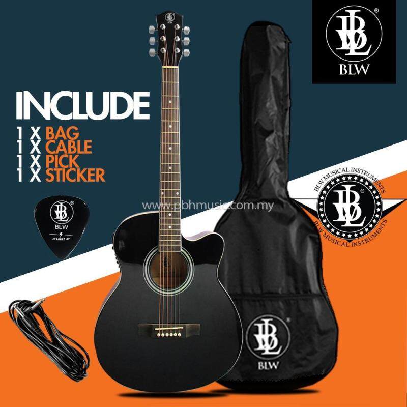 BLW 40 Inch Standard Orchestra Semi Acoustic Electric 4 Equalizer Guitar for Beginners SO400EQ Comes with Bag, Cable, Pick and Merchandise Sticker Malaysia