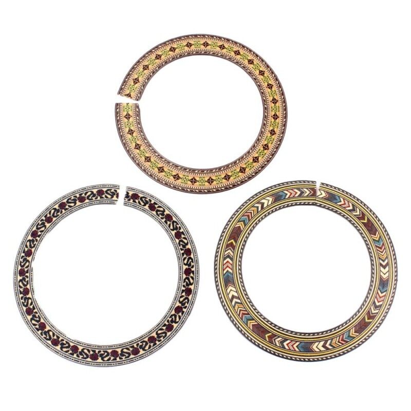 BolehDeals 3Pcs Rosewood Acoustic Classical Guitar Soundhole Rosette Inlay Guitar Sound Hole DIY Luthier Tool Decoration Malaysia