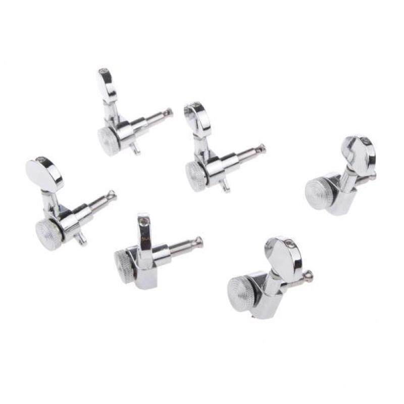 BolehDeals 3R+3L Electric Acoustic Guitar Machine Heads Half Round Pegs Tuners - Silver Malaysia