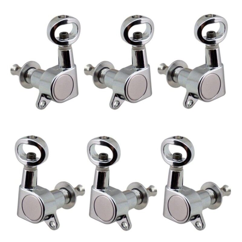 BolehDeals 6 Pieces Full Closed Tuning Pegs Machine Heads Hollow Handle Tuners 3L3R for Electric/Acoustic Guitar Replacement Parts Malaysia
