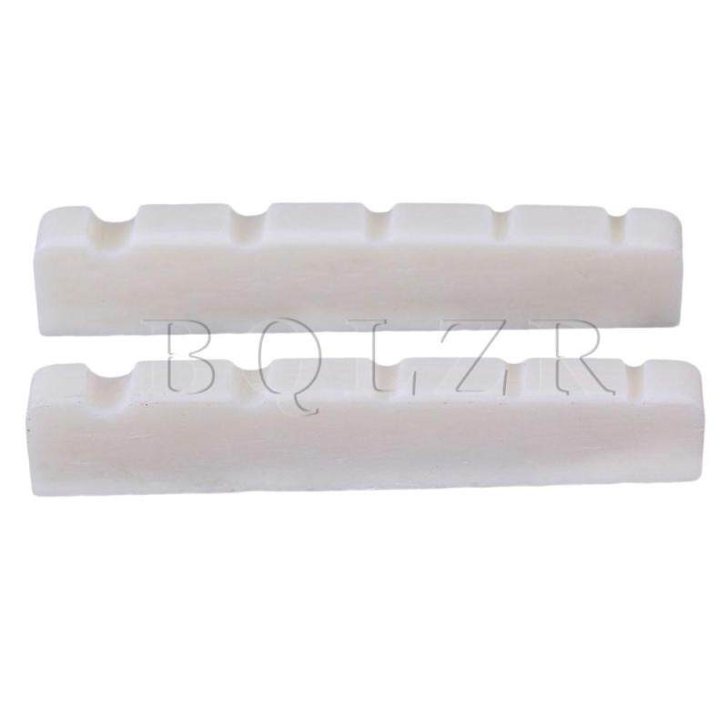 Cattle Bone 5 Strings Guitar Slotted Nut for Bass Guitar Set of 2 White Malaysia