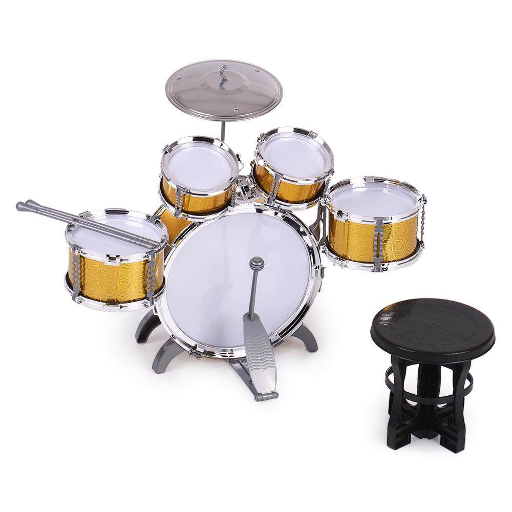 Anak-anak Set Drum Anak-anak Alat Musik Mainan 5 Drum dengan Kecil Simbal Tinja Stik Drum untuk Anak Laki-laki Perempuan-Intl