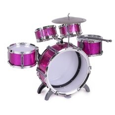Anak-anak Set Drum Anak-anak Alat Musik Mainan 5 Drum dengan Kecil Simbal Tinja Stik Drum untuk Anak Laki-laki Anak Perempuan