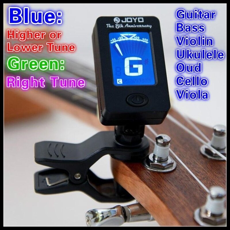 Clip On Chromatic Clip-On Guitar Tuner Automatic Digital Tone Tuner for Acoustic Electric Guitar Bass Chromatic Violin Ukulele Malaysia