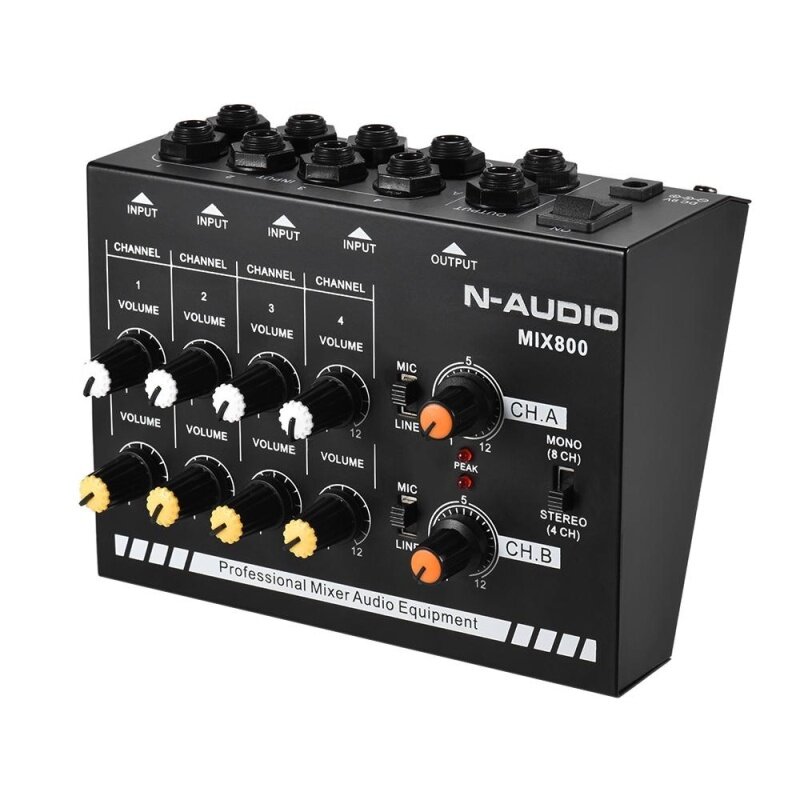 Compact Size 8-Channels Mono/Stereo Audio Sound Line Mixer with Power Adapter Malaysia