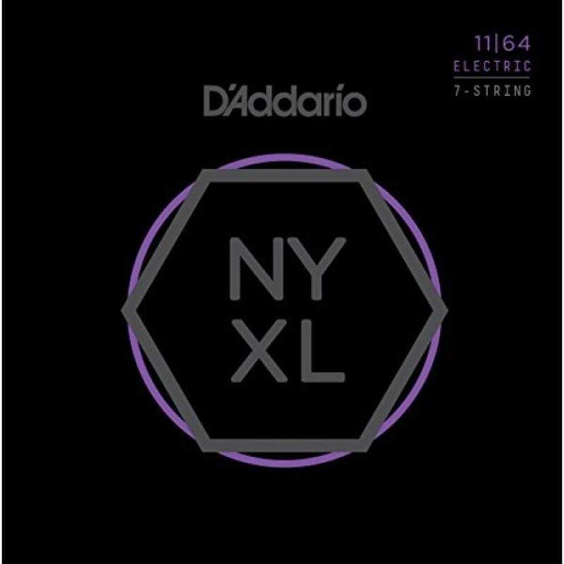 DAddario NYXL1164 Nickel Wound 7-String Electric Guitar Strings, Medium, 11-64 Malaysia