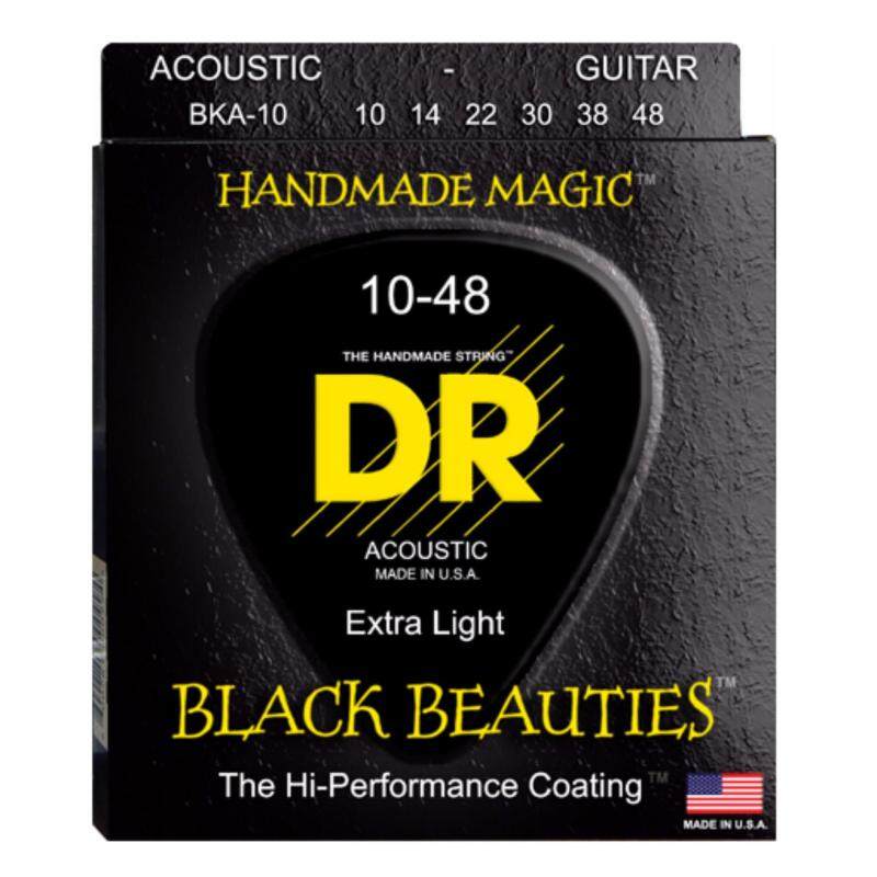 DR Strings BKA-10 Black Beauties 10-48 Acoustic Strings Malaysia