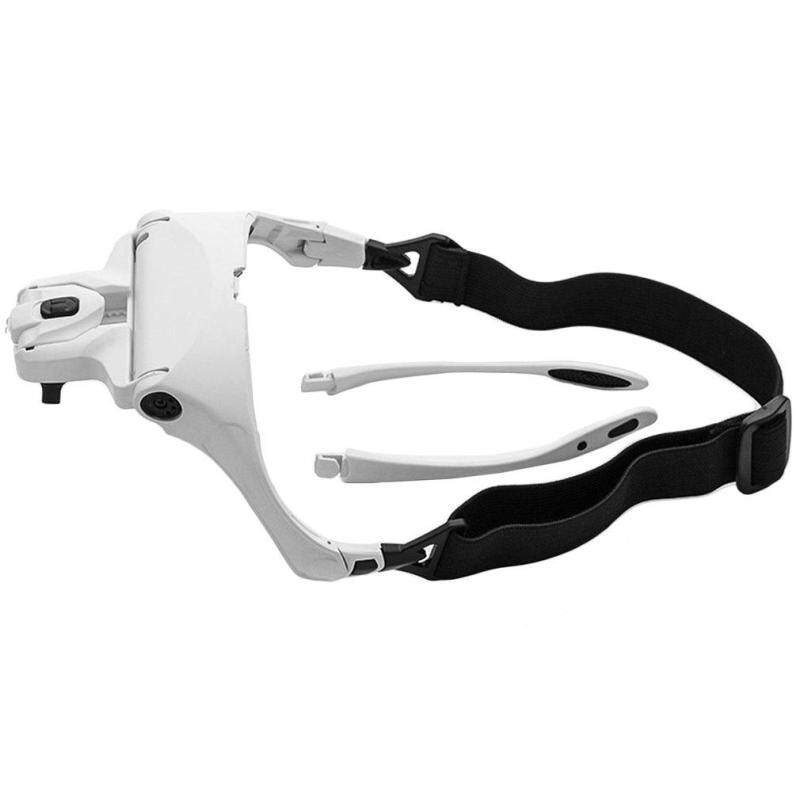ERA Portable Head Wearing Magnifying Glass Lens Eyeglass Mount Bracket Headband Magnifier With 2 LED Lights 5 Replaceable Lenses White Malaysia